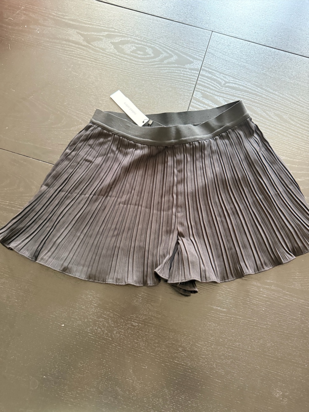 Naked Zebra Charcoal Gray Pleated Skater Skirt